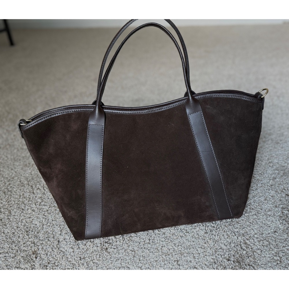 Elegant Brown Suede Tote Bag